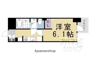 サンフローラ三条大宮【204号室】の間取り