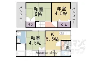 京都府京都市山科区東野百拍子町【一戸建】の間取り