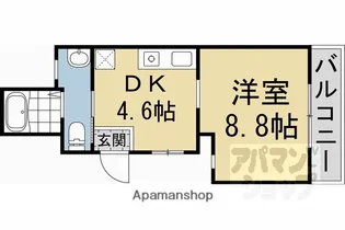 ビオス京都西陣アヤナス【203号室】の間取り