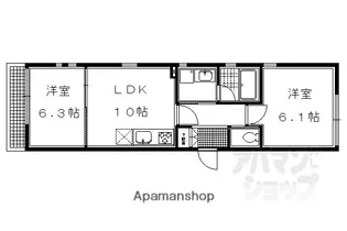 ブローニュ府庁前【201号室】の間取り