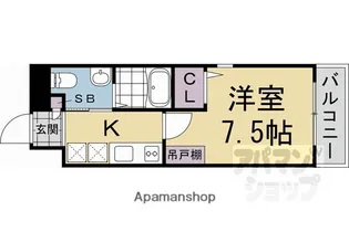 NEXT LIFE 三条御前【105号室】の間取り