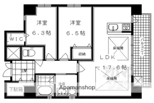 テルマーノ西洞院【701号室】の間取り