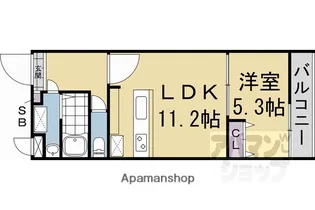 LA FITE NIJOJO【303号室】の間取り