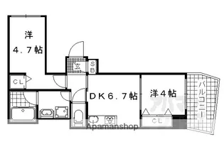INSIGHT REPOS YAMASHINA ONO【206号室】の間取り