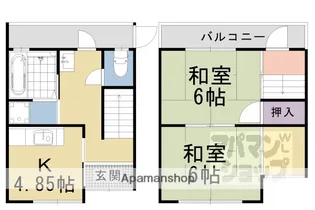 京都府京都市山科区大宅早稲ノ内町【一戸建】の間取り