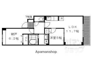 カーサ小紅屋【102号室】の間取り