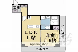 藤和シティコープ烏丸【504号室】の間取り