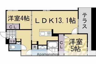 BRIGH STONE御所北【102号室】の間取り