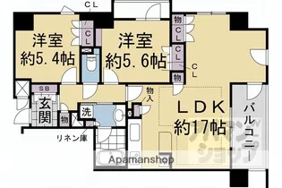 イーグルコート烏丸御池ル シエル【9F号室】の間取り