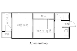 葵荘【2-1号室】の間取り