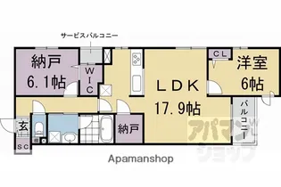 MAISON DE BORO 御所南【405号室】の間取り