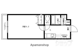 シェソワ東洞院【202号室】の間取り