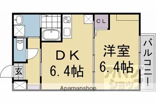 エントランスライフ宝ヶ池【1階】の間取り