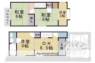 京都府京都市山科区小野御所ノ内町【一戸建】の間取り