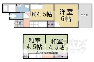 京都府京都市山科区西野山中臣町【一戸建】の間取り