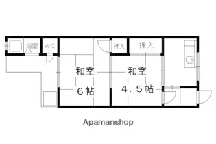 イースト東福寺【1階】の間取り