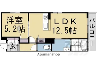 ヴェスプッチ二条城【202号室】の間取り