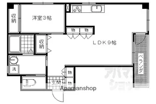 舎楽【4B号室】の間取り