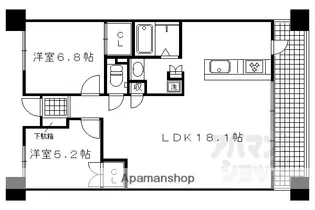 グランブルー御池高倉【1104号室】の間取り