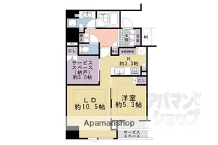 パークホームズ京都二条城【909号室】の間取り