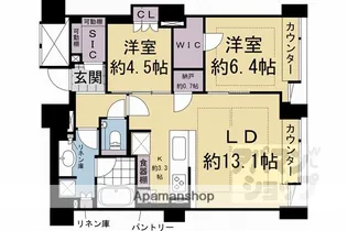 パークホームズ京都二条城【403号室】の間取り