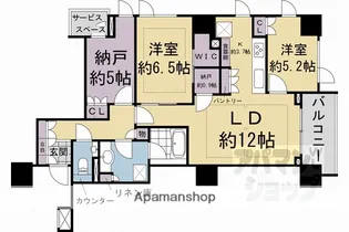 パークホームズ京都二条城【1007号室】の間取り