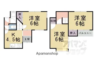 京都府京都市山科区椥辻中在家町【一戸建】の間取り