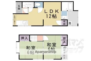 京都府京都市山科区大宅坂ノ辻町【一戸建】の間取り