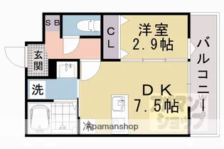 FORT SAKURA 椥辻【103号室】の間取り