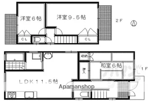 京都府京都市左京区一乗寺里ノ西町【一戸建】の間取り