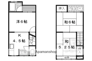 京都府京都市山科区小山北林町【一戸建】の間取り