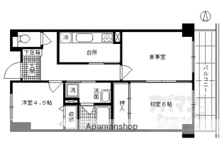 ライオンズマンション一条智恵光院【405号室】の間取り