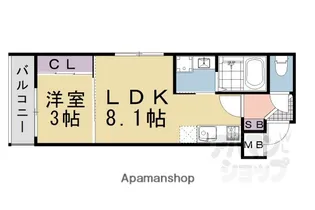 アドバンスコート四条堀川【403号室】の間取り