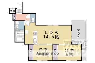 アドバンスコート四条堀川【101号室】の間取り