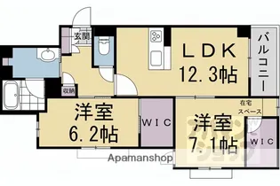 シャーメゾン三条東山【301号室】の間取り