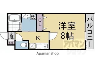 グランディール円町【408号室】の間取り