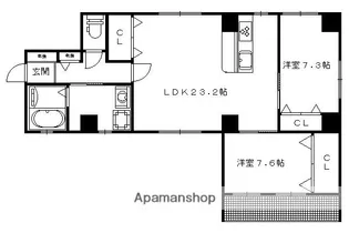 LUXESTAGE御所南【402号室】の間取り