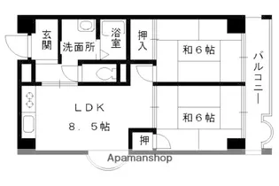 シャンドール東野【405号室】の間取り