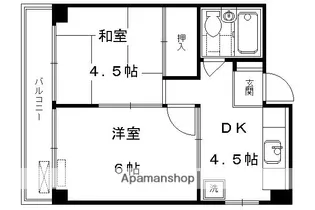 マンション花川【4階】の間取り
