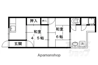 西賀茂大将軍荘【6号室】の間取り