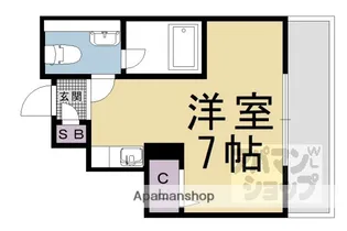レッドボールコート上鳥羽【206号室】の間取り