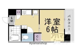 エステムコート京都河原町プレジール【202w号室】の間取り