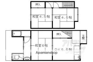 京都府京都市北区上賀茂岡本口町【タウンハウス】の間取り