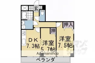 シャンパーニュ四条【302号室】の間取り