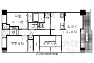 ファミールガーデン二条駅前【W415号室】の間取り