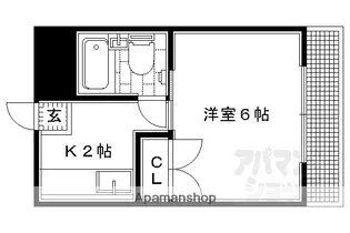 八瀬グリーンハイム【202号室】の間取り