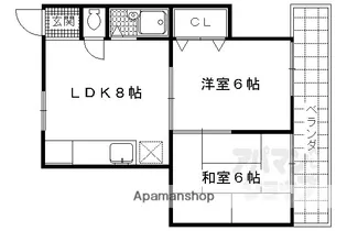 東比叡荘【2号室】の間取り