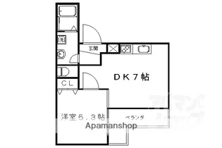 フロリアン中御門【301号室】の間取り
