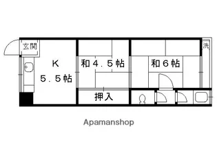 コーポ山下【102号室】の間取り
