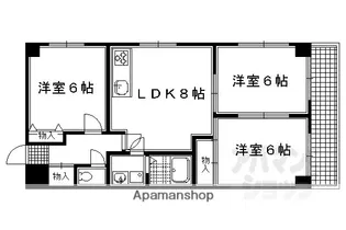 ハイムフロイデン一乗寺【F3号室】の間取り